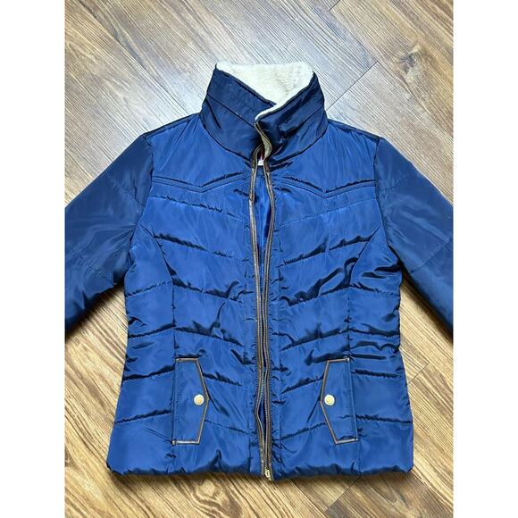 Miss London LONDON Girl’s/Women’s Navy Puffer Coat‎ SIZE(MEDIUM) - Picture 2 of 14